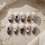 Midnight Graveyard Halloween Glitter French Press On Nails — image 2