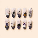 Midnight Graveyard Halloween Glitter French Press On Nails — image 1