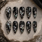 Midnight Iridescent Butterfly Garden Press On Nails — image 2