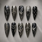 Midnight Metal Chains Gothic Press On Nails — image 2