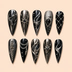 Midnight Metal Chains Gothic Press On Nails — image 1