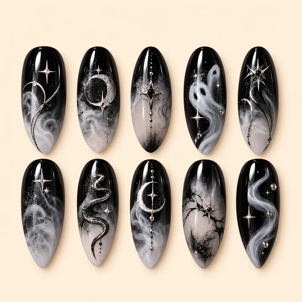 Midnight Moon and Serpent Celestial Press On Nails — image 1