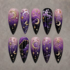 Midnight Moon and Stars Celestial Press On Nails — image 2