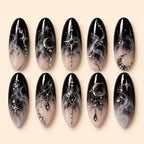 Midnight Moon & Star Rhinestone Press On Nails — image 1