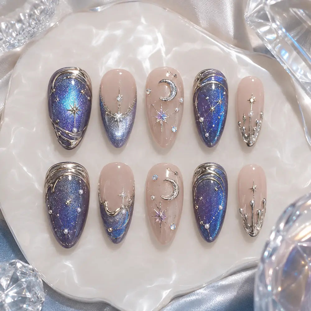 Midnight Orbit Moon & Star Press On Nails — image 2