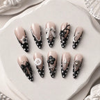 Midnight Polka Bow 3D French Tip Press On Nails — image 2