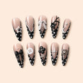 Midnight Polka Bow 3D French Tip Press On Nails — image 1