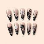 Midnight Polka Bow 3D French Tip Press On Nails — image 1