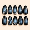 Midnight Star Cat Eye Rhinestone Press On Nails — image 1