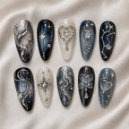 Midnight Star Celestial Rhinestone Press On Nails — image 2