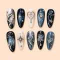 Midnight Star Celestial Rhinestone Press On Nails — image 1