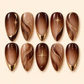 Mocha Celestial Star Chrome Ombre Press On Nails — image 1