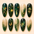 Moonlit Fairy & Butterfly Gold Foil Ombre Press On Nails