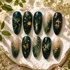 Moonlit Fairy & Butterfly Gold Foil Ombre Press On Nails