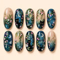 Moonlit Garden Black Cat Press On Nails — image 1