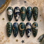 Moonlit Rabbit Galaxy 3D Press On Nails — image 2