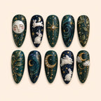Moonlit Rabbit Galaxy 3D Press On Nails — image 1