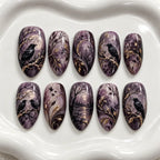 Moonlit Raven Forest Marble Press On Nails — image 2