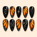 Orange Butterfly Wing 3D Press On Nails — image 1