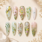 Pastel Botanical Garden 3D Floral Press On Nails — image 2