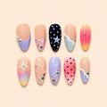 Pastel Celestial Star Rhinestone Ombre Press On Nails — image 1