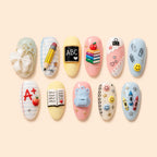 Pastel Classroom Charms 3D Press On Nails — image 1