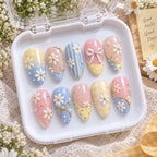 Pastel Daisy Bow 3D Press On Nails — image 2