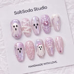 Pastel Ghost Spider Web Press On Nails — image 2