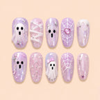 Pastel Ghost Spider Web Press On Nails — image 1