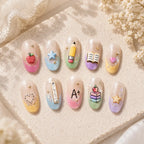 Pastel School Supplies 3D Press On Nails — image 2