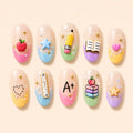 Pastel School Supplies 3D Press On Nails — image 1