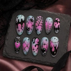 Pastel Spiderweb Drip 3D Press On Nails — image 2