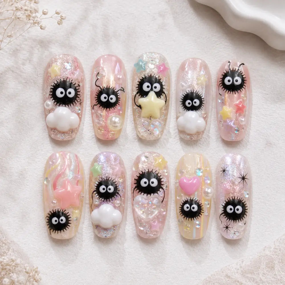 Pastel Star Sprite 3D Press On Nails — image 2