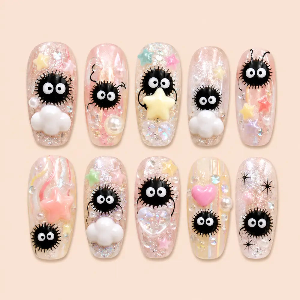 Pastel Star Sprite 3D Press On Nails — image 1