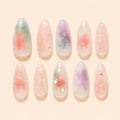 Pastel Watercolor Jelly Almond Press On Nails — image 1