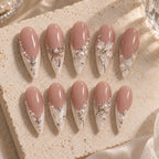 Pearl Bow & Flower French Tip Press On Nails — image 2