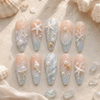 Pearl Tide Seashell 3D Press On Nails — image 2