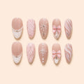 Pink Bow Snowflake 3D Press On Nails — image 1