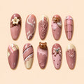 Pink Cat Bow Coquette 3D Press On Nails — image 1