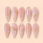 Pink Celestial Glitter Rhinestone Press On Nails — image 1
