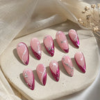 Pink Celestial Star Chrome Press On Nails — image 2
