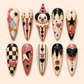 Pink Circus Jester 3D Press On Nails — image 1