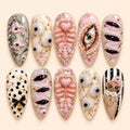 Pink Eyeball Ribcage 3D Press On Nails — image 1