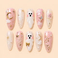 Pink Ghost Moon 3D Press On Nails — image 1