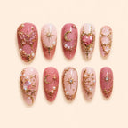 Pink Moonlit Butterfly Heart 3D Press On Nails — image 1