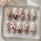 Pink Teddy Bow Coquette 3D Press On Nails — image 2