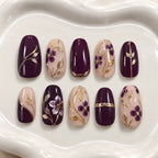 Plum Garden 3D Floral Press On Nails — image 2