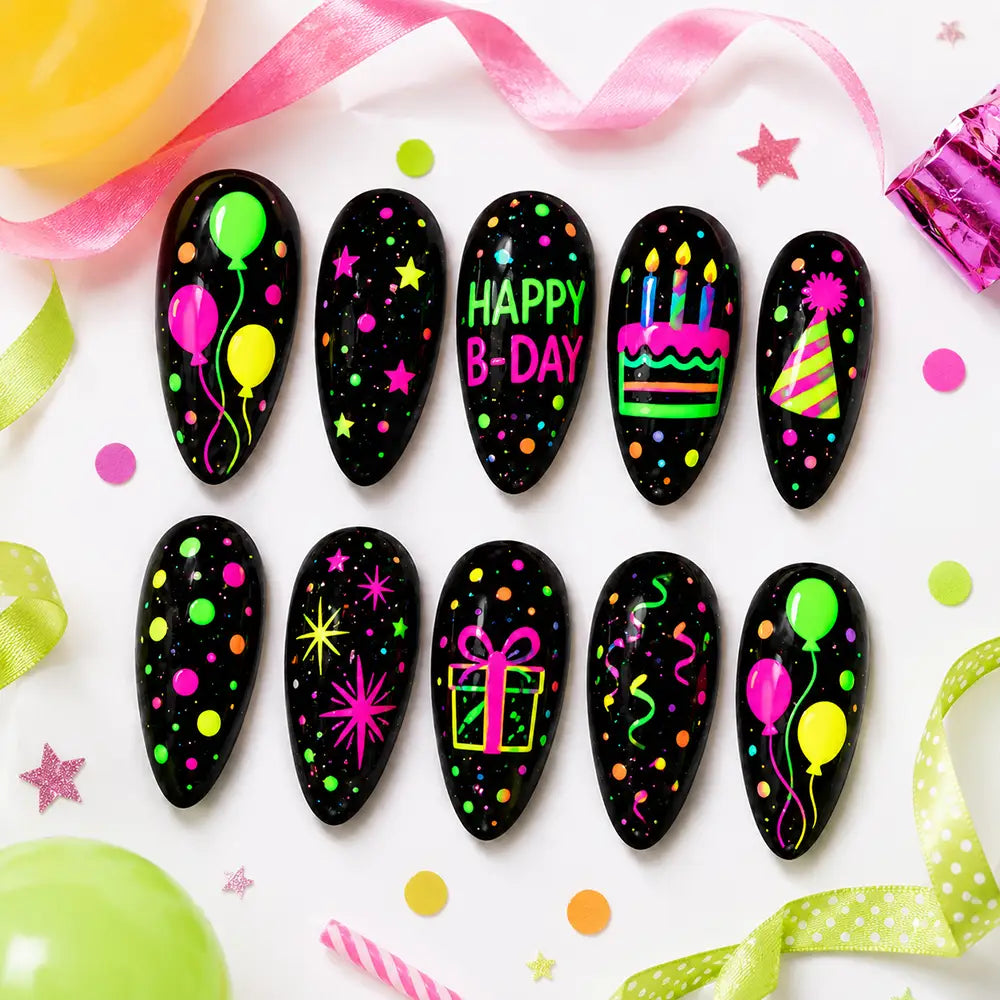 Preppy Birthday Cupcake Bow 3D Press On Nails