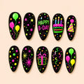 Preppy Birthday Cupcake Bow 3D Press On Nails