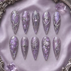 Purple Celestial Star & Butterfly 3D Press On Nails — image 2